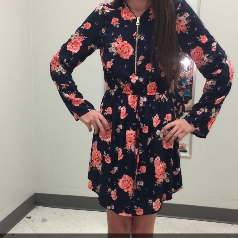 floral long sleeve dress